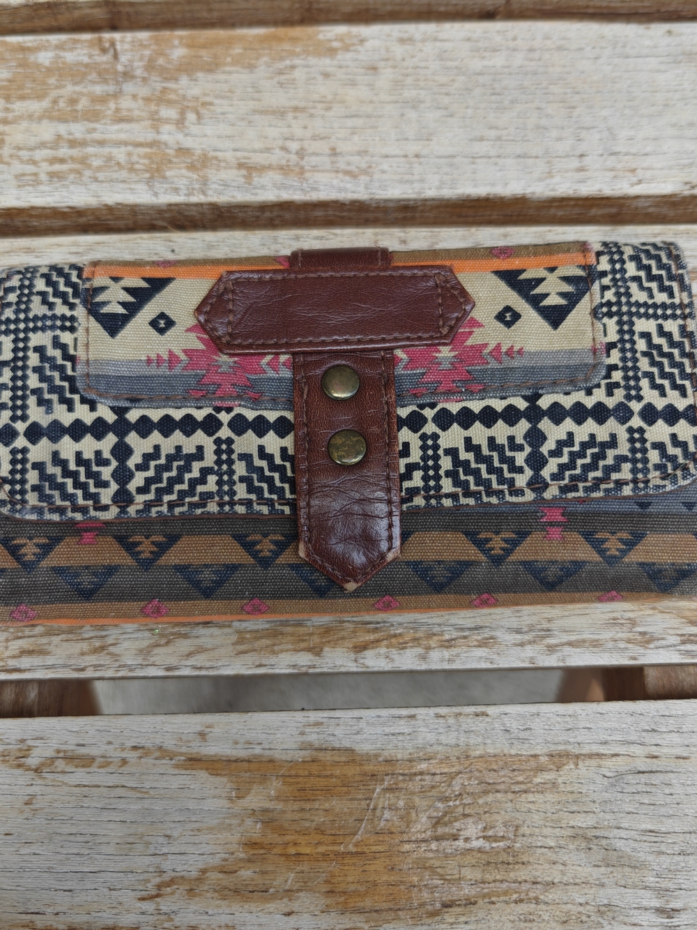 Aztec Print Cloth Clutch Wallet